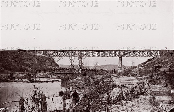 Potomac Creek Railroad Bridge, A.C. & F. Railroad, 1861-65. Formerly attributed to Mathew B. Brady.