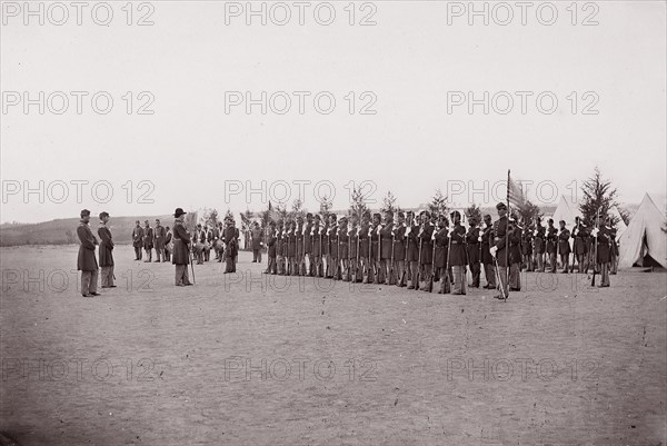 [Regiments - unidentified]. Brady album, p. 156, 1861-65. Formerly attributed to Mathew B. Brady.