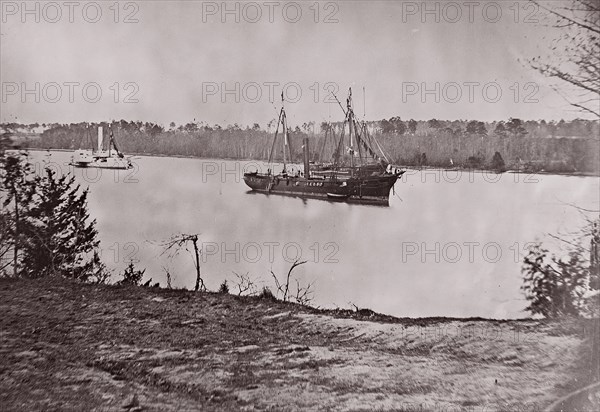 U.S. Gunboat "Mendota", James River, 1861-65. Formerly attributed to Mathew B. Brady