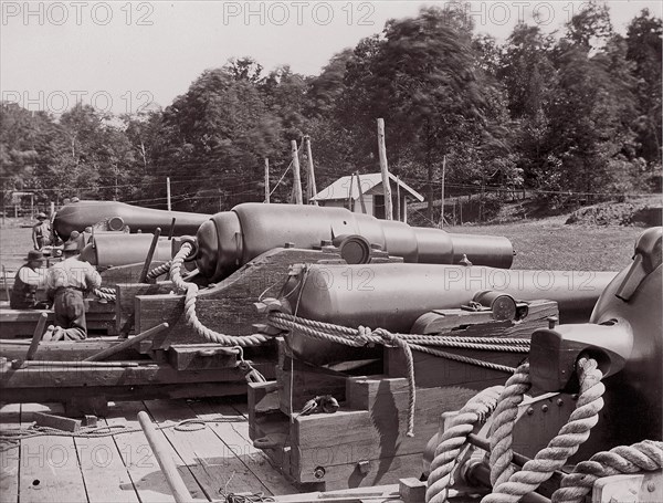 Land Battery of Naval Guns, 1861-65. Formerly attributed to Mathew B. Brady