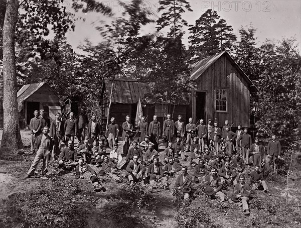 Co. D, 21st Michigan Infantry. Sherman's Volunteers, 1861-65. Formerly attributed to Mathew B. Brady.