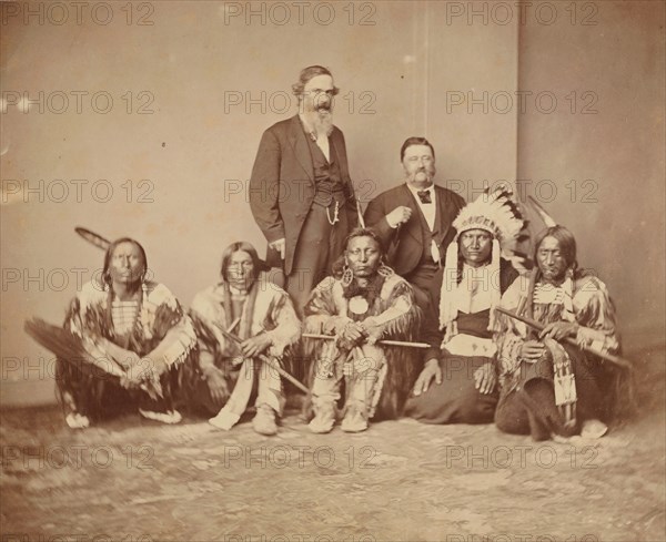 General J. E. Smith and Indians, 1870s.