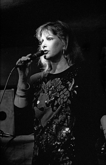 Yana Purim, Bass Cleff, Hoxton Square, London, Aug 1990. Creator: Brian O'Connor.