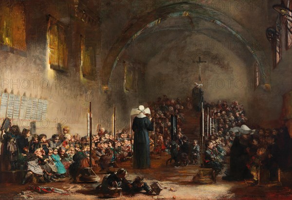 A nursery school in a convent, 1876. Creator: Patrouillard Degrave, Jules-Alexandre (1844-1932).