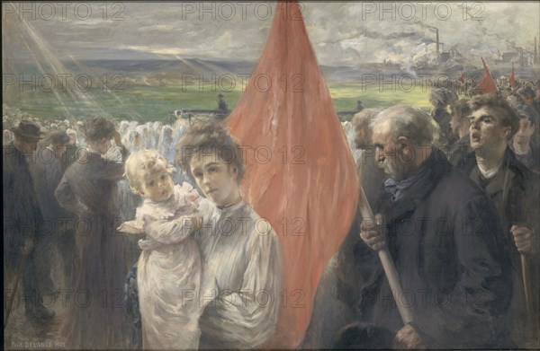 A Strike at Saint-Ouen, 1908. Creator: Delance, Paul-Louis (1848-1924).