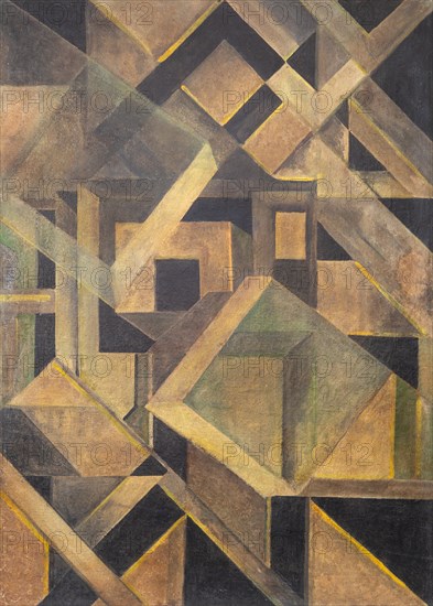 Abstract Composition with Crystalline Forms, c. 1920. Creator: Matyushin, Mikhail Vasilyevich (1861-1934).