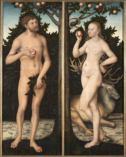 Adam and Eve. Creator: Cranach, Lucas, the Elder (1472-1553).