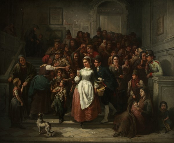 After the Lottery Drawing, 1859. Creator: Friedländer, Ritter von Malheim, Friedrich (1825-1901).