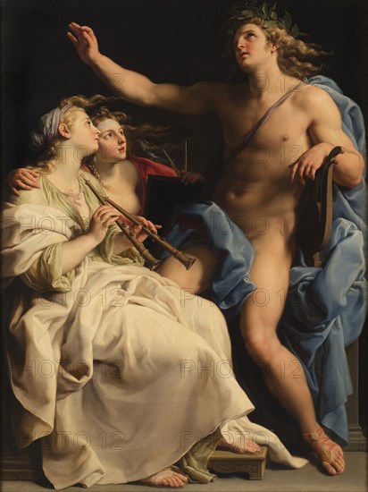 Apollo, Music and Geometry, 1741. Creator: Batoni, Pompeo Girolamo (1708-1787).