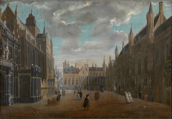 Burg Square in Bruges, 1696. Creator: Meunincxhove, Jan Baptist van (c. 1620/25-1703/04).