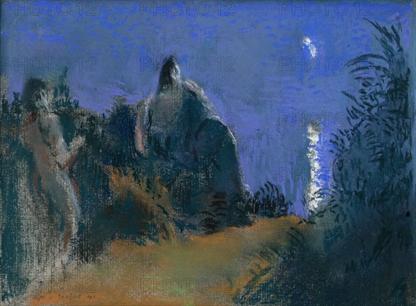 Clair de lune sur la mer (Moonlight over the sea), 1941. Creator: Roussel, Ker-Xavier (1867-1944).