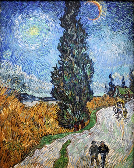 Country road in Provence by night, 1890. Creator: Gogh, Vincent, van (1853-1890).