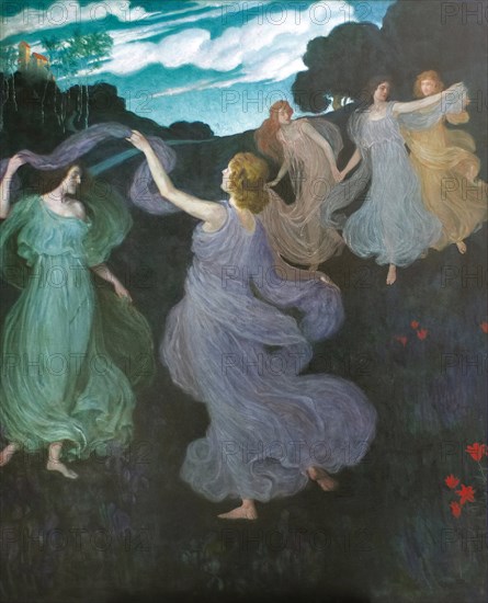 Dance of the Elves, 1888-1889. Creator: Auchentaller, Josef Maria (1865-1949).