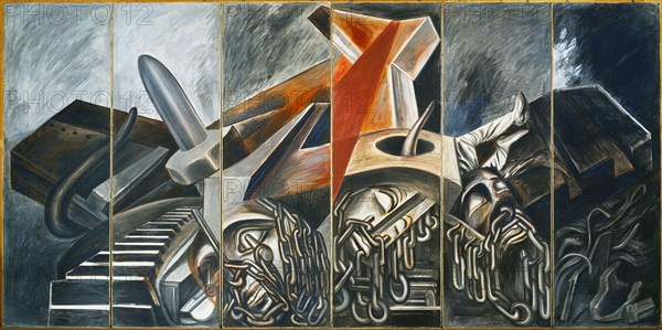 Dive Bomber and Tank, 1940. Creator: Orozco, José Clemente (1883-1949).