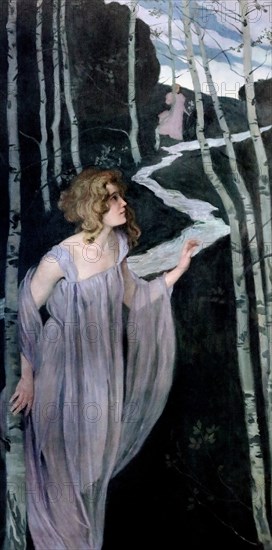 Elf at the brook, 1888-1889. Creator: Auchentaller, Josef Maria (1865-1949).