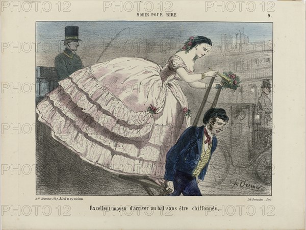 Excellent moyen d'arriver. From Modes pour rire, 1855-1859. Creator: Vernier, Charles (1813-1892).