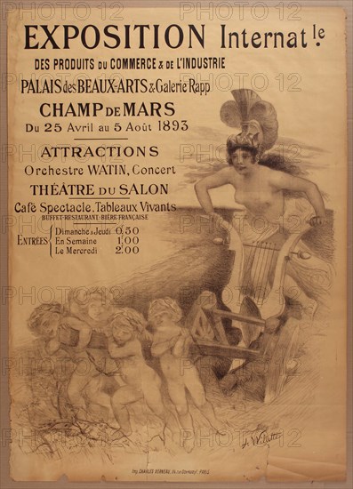 Exposition Internationale des produits du commerce et de l'industrie, 1893, 1893. Creator: Willette, Adolphe (1857-1926).