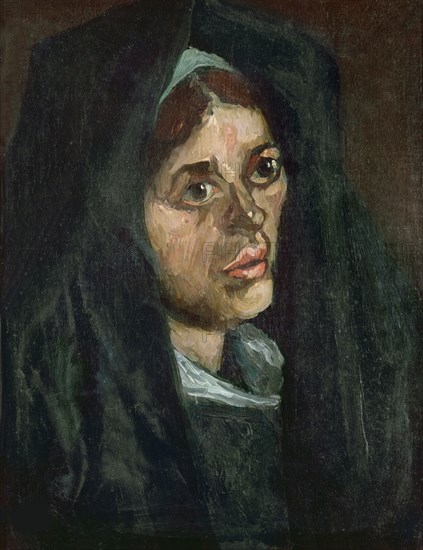 Head of a Peasant Woman in a Green Shawl, 1885. Creator: Gogh, Vincent, van (1853-1890).