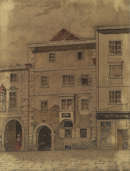 House where Mozart died, on Rauhensteingasse in Vienna. Creator: Wiesböck, Carl L. (1811-1874).