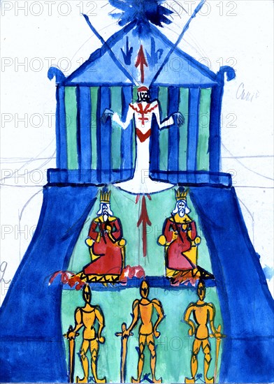 Image of theocracy (conspiracy of the popes), Early 1900s. Creator: Bely, Andrei (1880-1934).