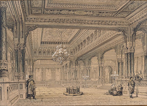 Interior of the Ciragan Palace in Istanbul, 1872. Creator: Preziosi, Amedeo (1816-1882).