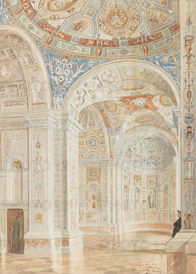 Interior of the Villa Madama with decorations by Giulio Romano and Baldassare Peruzzi, 1897. Creator: Oerley, Robert (1876-1945).