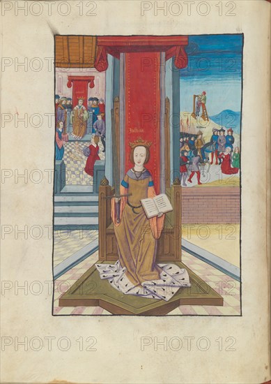 Justitia (Justice) from Margareta Philosophica, 16th century. Creator: Reisch, Gregor, (after)  .