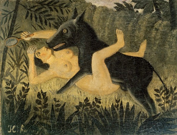 La belle et la bête (Beauty and the Beast), c. 1908. Creator: Rousseau, Henri Julien Félix (1844-1910).