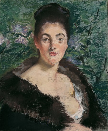 Lady in a Fur Coat, c. 1880. Creator: Manet, Édouard (1832-1883).