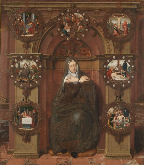 Lady of the Seven Sorrows (The Joos van Belle Triptych). Central panel, 1556. Creator: Pourbus, Pieter (1523-1584).