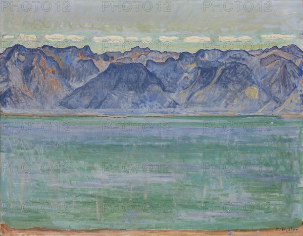 Lake Geneva with the Savoy Alps, c. 1905. Creator: Hodler, Ferdinand (1853-1918).