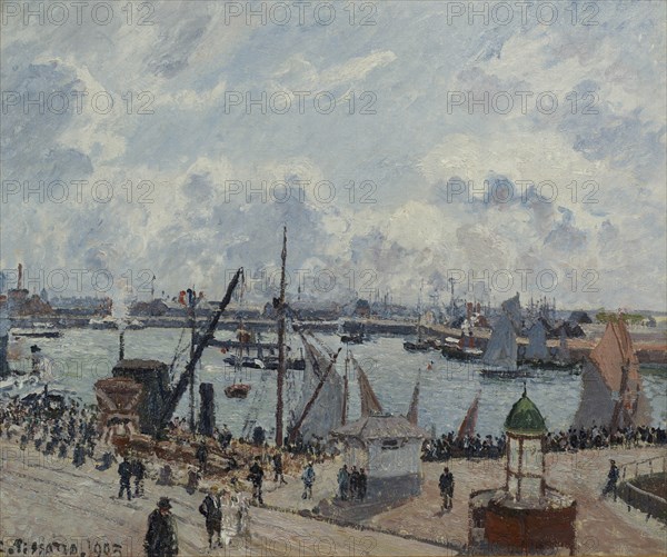 L'Anse des Pilotes, Le Havre, matin, soleil, marée montante, 1903. Creator: Pissarro, Camille (1830-1903).