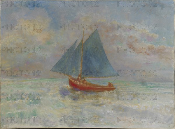 Le Bateau rouge (The Red Boat), c. 1910. Creator: Redon, Odilon (1840-1916).