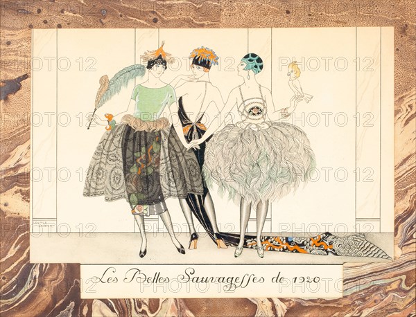 Les Belles Sauvageffes de 1920, from Le Bonheur du Jour ou, Les Graces à la Mode, 1924. Creator: Barbier, George (1882-1932).