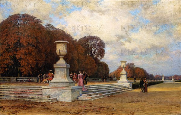 Les marches de marbre rose à Versailles, 1899. Creator: Zuber, Henri (1844-1909).