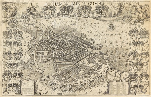 Map of Hamburg, 1644. Creator: Pietersen (Petersen), Arent (Arnoldus) (active 1644-1647).