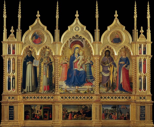 Mary with Child and Saints (The Perugia Altarpiece), ca 1437. Creator: Angelico, Fra Giovanni, da Fiesole (ca. 1400-1455).