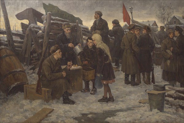 Morning on the Barricades. Creator: Nikiforov, Semyon Gavrilovich (1877-1912).