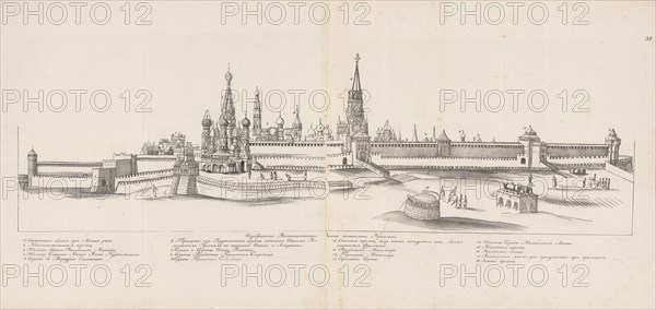 Moscow Kremlin seen from the East, 1661-1662. Creator: Meierberg (Meyerberg), Augustin, von (1612-1688).