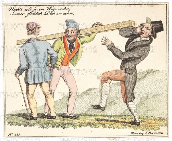 New Years Greeting card. "Nothing shall ever get in your way to see you always happy", after 1815. Creator: Anonymous.