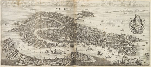 Panorama of Venice. From Newe Archontologia cosmica by Johann Ludwig Gottfried, 1646. Creator: Merian, Matthäus, the Elder (1593-1650).