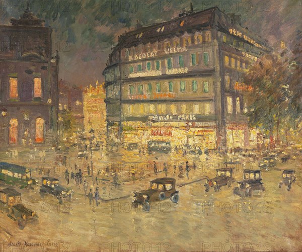 Paris, Place de l'Opéra, Opéra Garnier. Creator: Korovin, Alexey Konstantinovich (1897-1950).