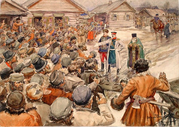 Peasants' Revolt, 1931. Creator: Vladimirov, Ivan Alexeyevich (1869-1947).