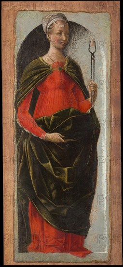 Polittico Griffoni: Saint Apollonia, ca 1472-1473. Creator: Ercole de' Roberti, (Ercole Ferrarese) (c. 1450-1496).