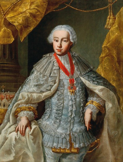 Portrait of Archduke Leopold (future Emperor Leopold II) in wedding gown, ca 1764-1765. Creator: Anonymous.
