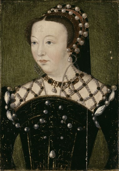 Portrait of Catherine de Médicis (1519-1589), ca. 1575. Creator: Clouet, François, (School)  .