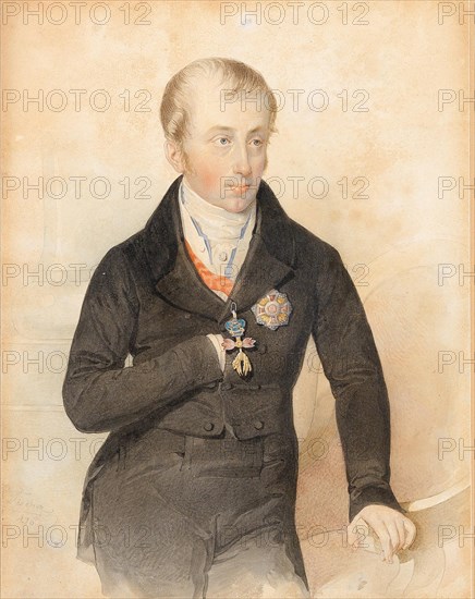 Portrait of Emperor Ferdinand I of Austria (1793-1875), 1836. Creator: Fischer, Leopold (1814-1860).