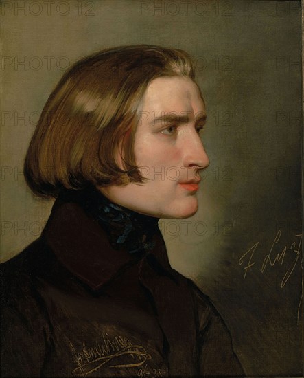 Portrait of Franz Liszt (1811-1886), 1838. Creator: Amerling, Friedrich Ritter von (1803-1887).