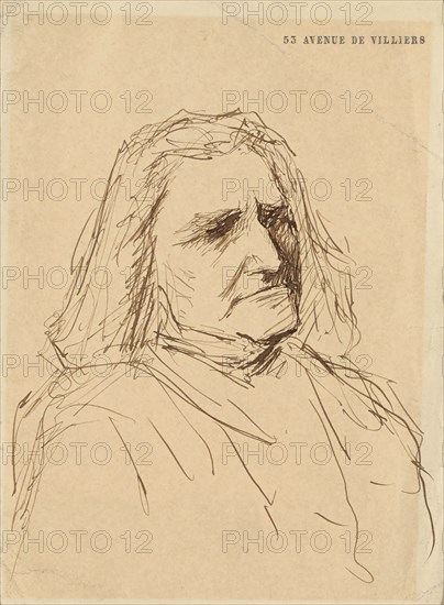 Portrait of Franz Liszt (1811-1886), 1880s. Creator: Munkácsy, Mihály (1844-1900).