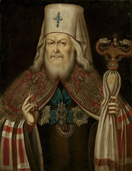 Portrait of Plato II (Levshin), the Metropolitan of Moscow (1737-1812), 2nd Half of the 18th cen.. Creator: Anonymous.